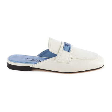 white prada loafer mules|Prada mules sale.